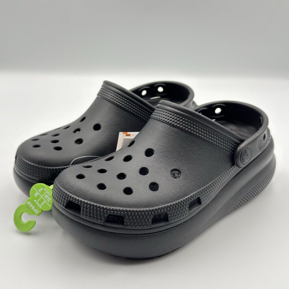 Crocs Dual Comfort Classic Black Winter Lined Clogs Kids Youth Size J2